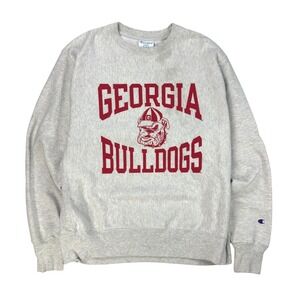 Vintage Champion Reverse‎ Weave Sweatshirt Mens Size L Georgia Bulldogs UGA